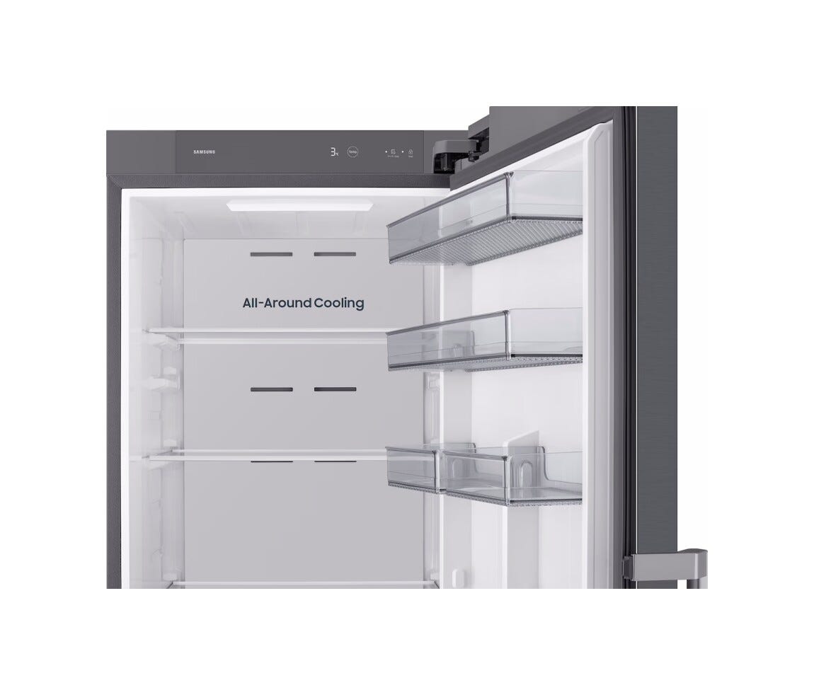 Samsung RR40H39GETEO Frigorifero monoporta a libera installazione 387 L, No Frost, All Around Cooling, classe E, inox spazzolato