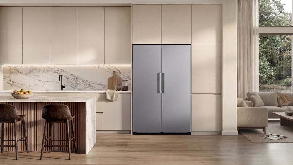 Samsung RR40H39GETEO Frigorifero monoporta a libera installazione 387 L, No Frost, All Around Cooling, classe E, inox spazzolato