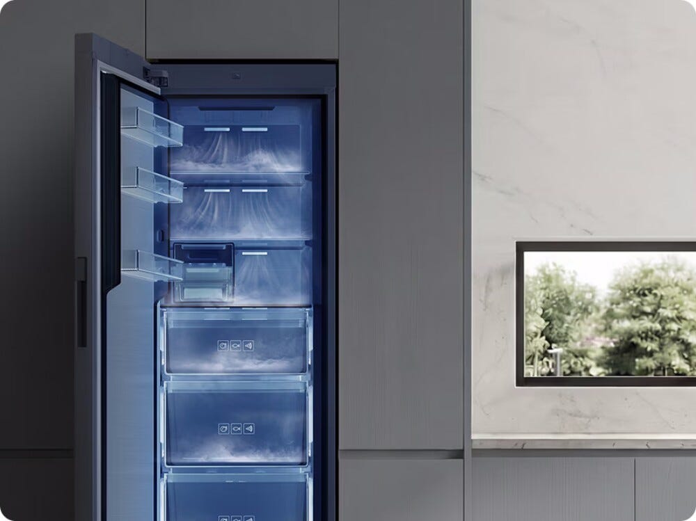 Samsung RZ80H32HDFEO Congelatore monoporta a libera installazione, 323 L, Total No Frost, All Around Cooling, classe D, Grafite