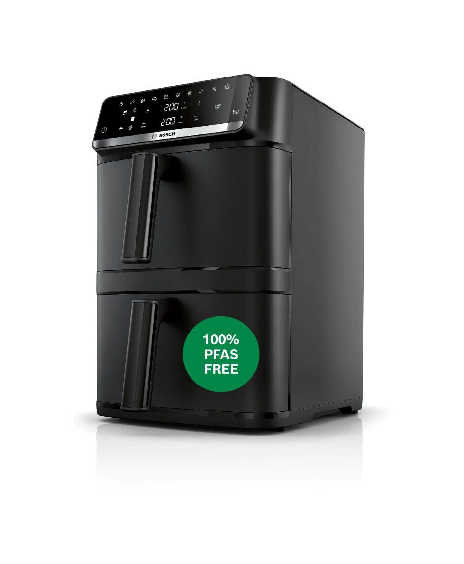 Bosch MAFD661B0 Friggitrice ad aria doppio cestello verticale, 12 L, 6 programmi, 2800 W, nero