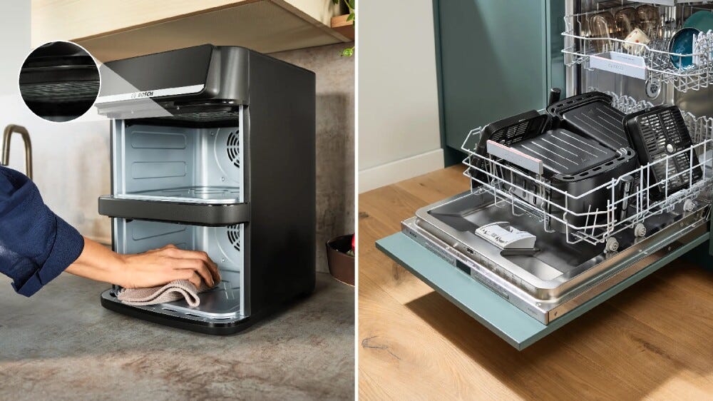 Bosch MAFD661B0 Friggitrice ad aria doppio cestello verticale, 12 L, 6 programmi, 2800 W, nero