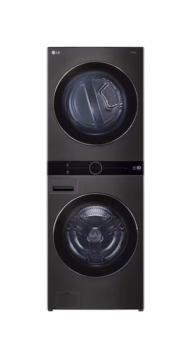 LG WT1716BBF Colonna Bucato 17+16 kg, AI Direct Drive, TurboWash, Asciugatrice D, Smart Wi‑Fi, acciaio nero
