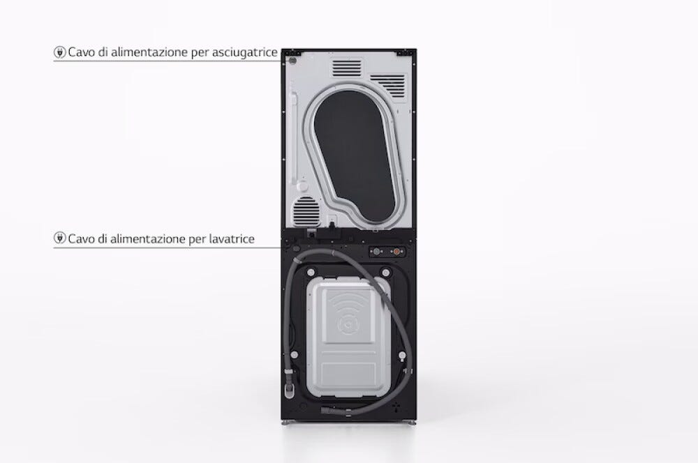 LG WT1716BBF Colonna Bucato 17+16 kg, AI Direct Drive, TurboWash, Asciugatrice D, Smart Wi‑Fi, acciaio nero