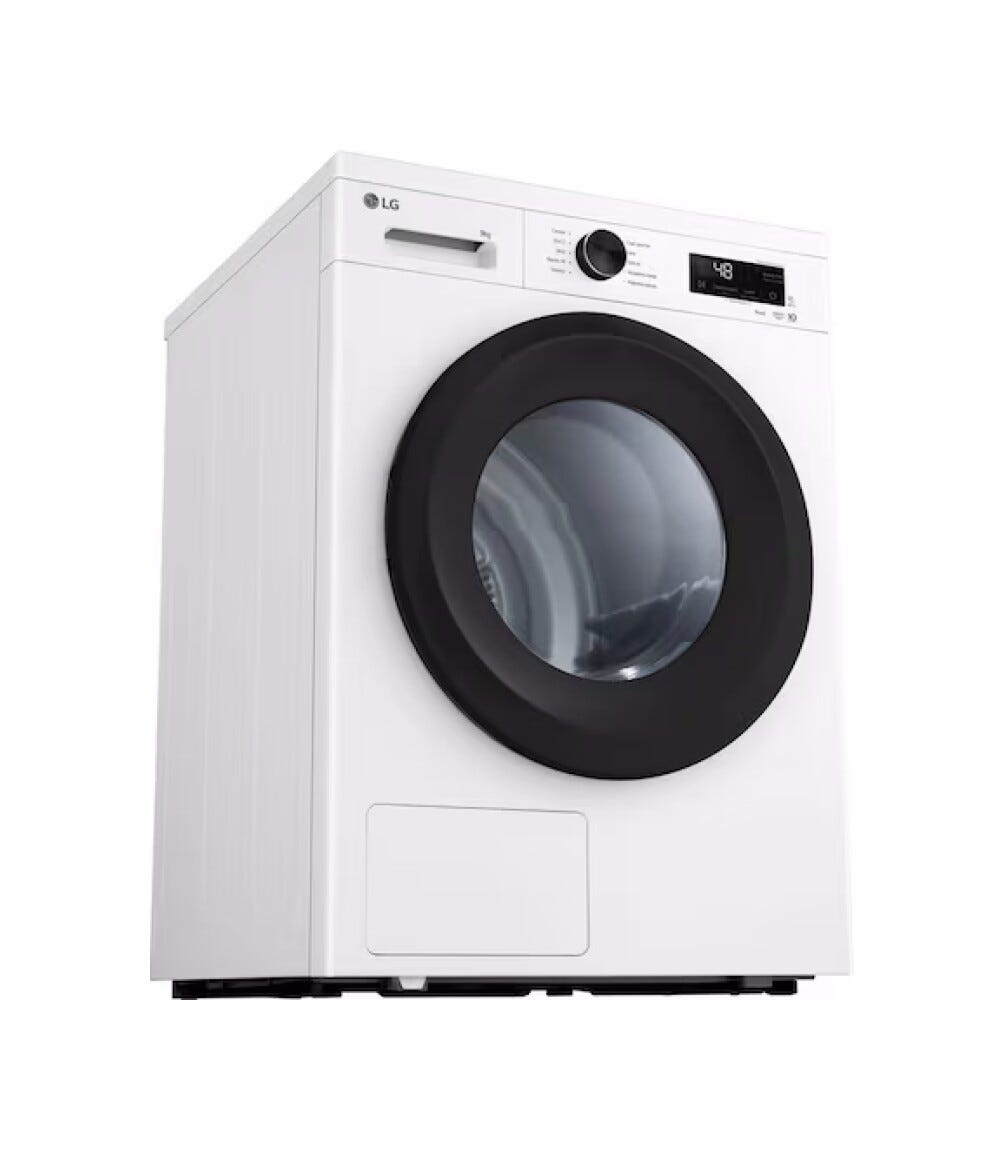 LG RNX1009NWK Asciugatrice 9 kg, Pompa di Calore R290, Classe C, Motore Inverter, Wi‑Fi ThinQ, bianco