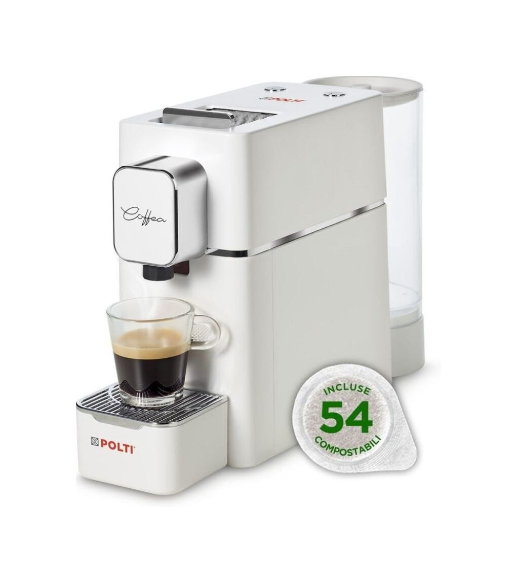 polti S15W Coffea Macchina da caffè espresso a cialde ESE, bianco, 19 bar, 1400 W