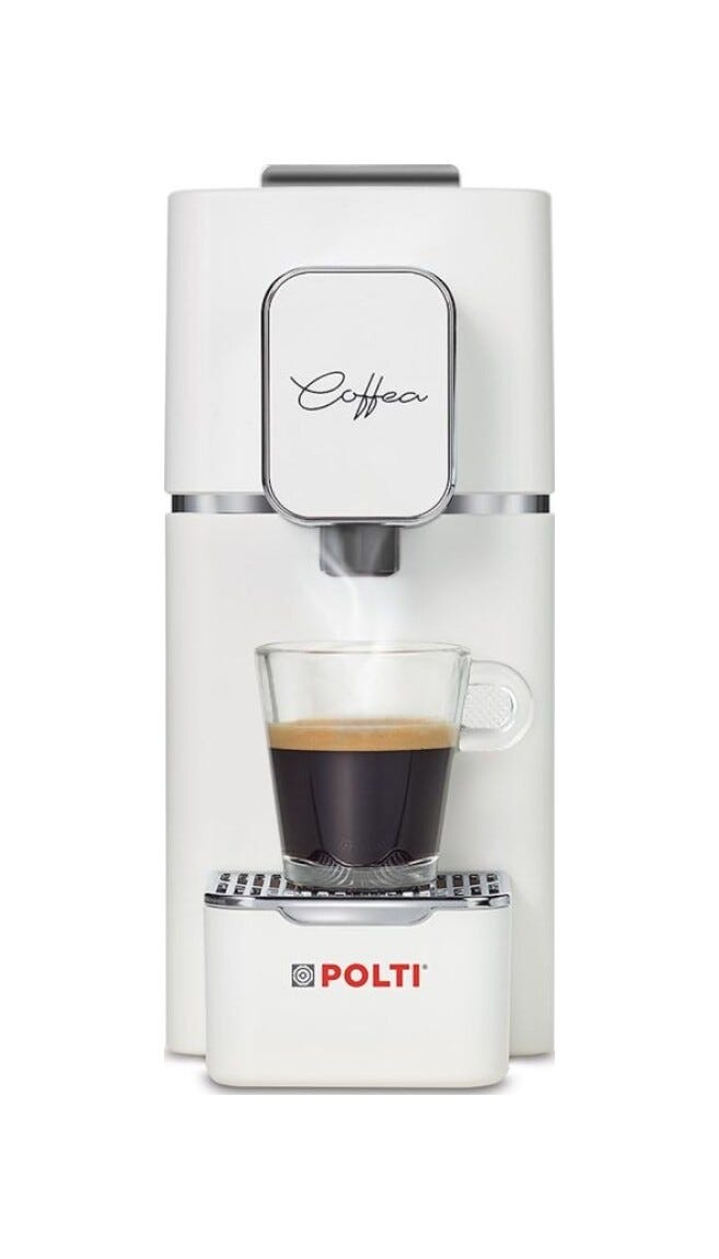 polti S15W Coffea Macchina da caffè espresso a cialde ESE, bianco, 19 bar, 1400 W