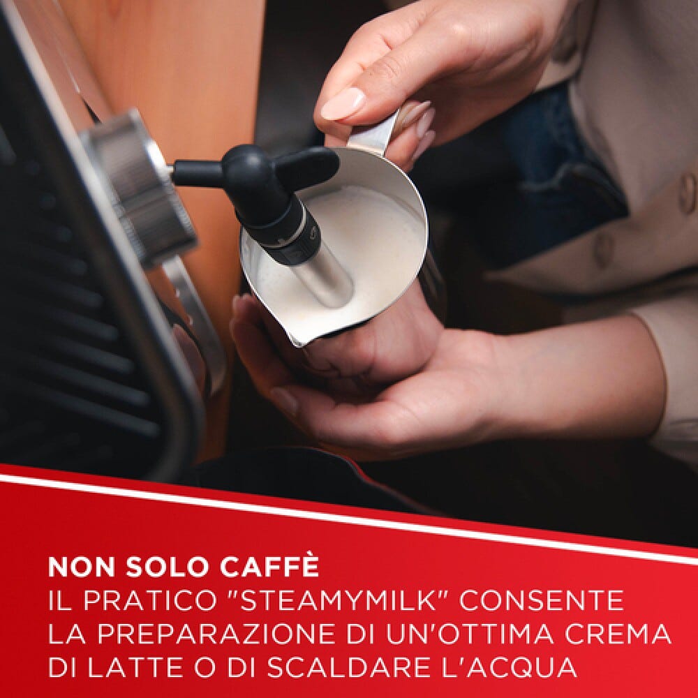 polti PCEU0131 Macchina da caffè, caffè macinato e cialde E.S.E., 15 bar, kit degustazione 54 cialde, argento