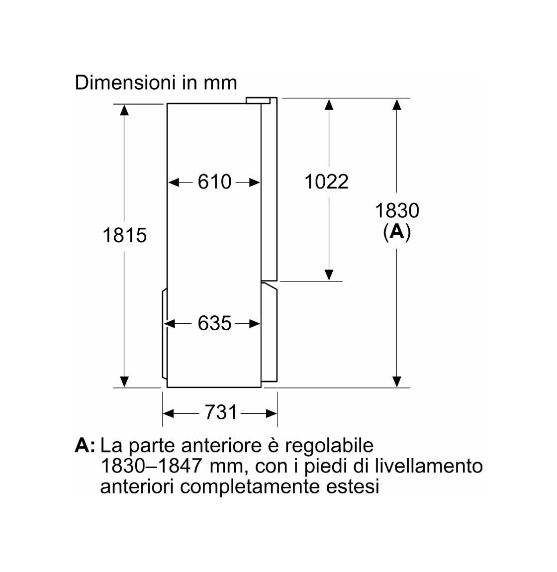 Neff KM3963XE0 Frigorifero multidoor a libera installazione 574 L, Total No Frost, dispenser acqua e ghiaccio, classe E, dark inox