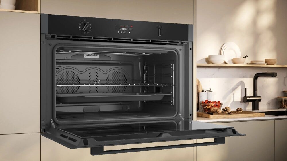 Neff L2ACH7MG0 Forno da incasso 90 cm, 112 L, Pirolisi + EasyClean, Aria calda, classe A+, grafite
