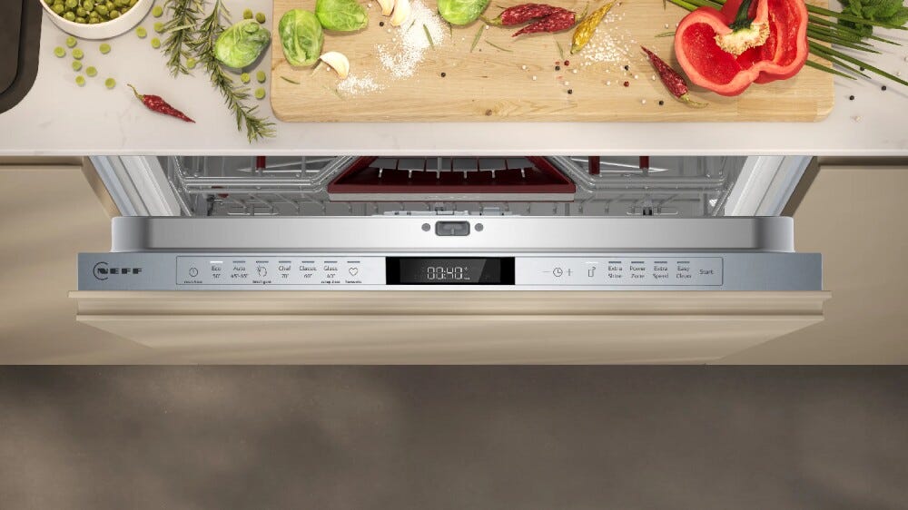 Neff S177ZCX18E Lavastoviglie da incasso integrata totale, 14 coperti, Zeolite, classe energetica B, motore Efficient Silent Drive