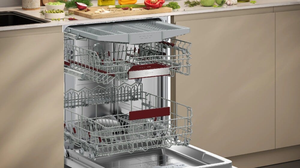 Neff S177ZCX18E Lavastoviglie da incasso integrata totale, 14 coperti, Zeolite, classe energetica B, motore Efficient Silent Drive