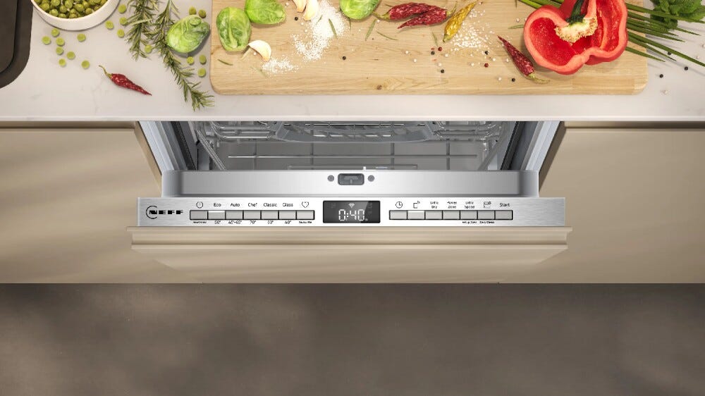 Neff S875EMX35E Lavastoviglie da incasso integrata totale 45 cm, 10 coperti, Open Dry, InfoLight, classe B