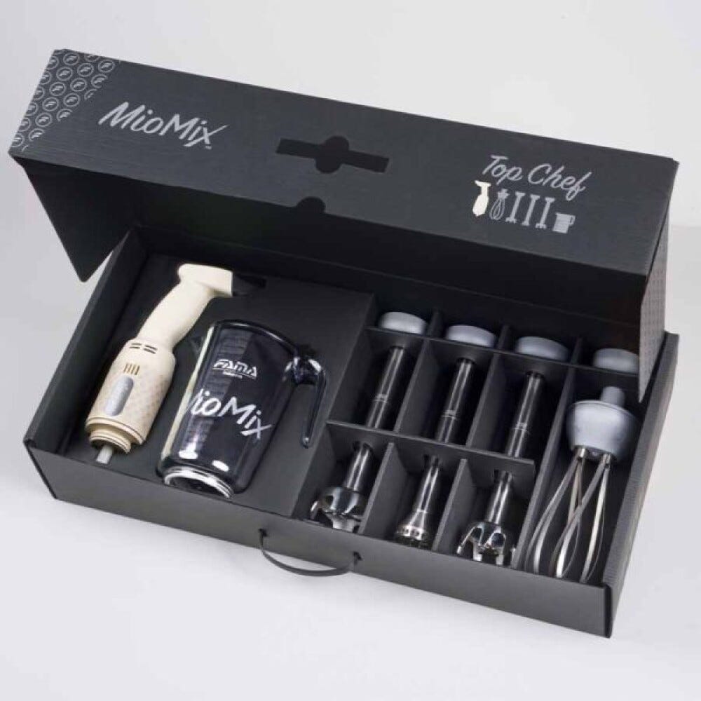 Fama MIOMIX.TOPCHEF Kit professionale FAMA MIOMIX.TOPCHEF – Mixer a immersione con mescolatore, omogeneizzatore, multifunzione, frusta, caraffa e supporto