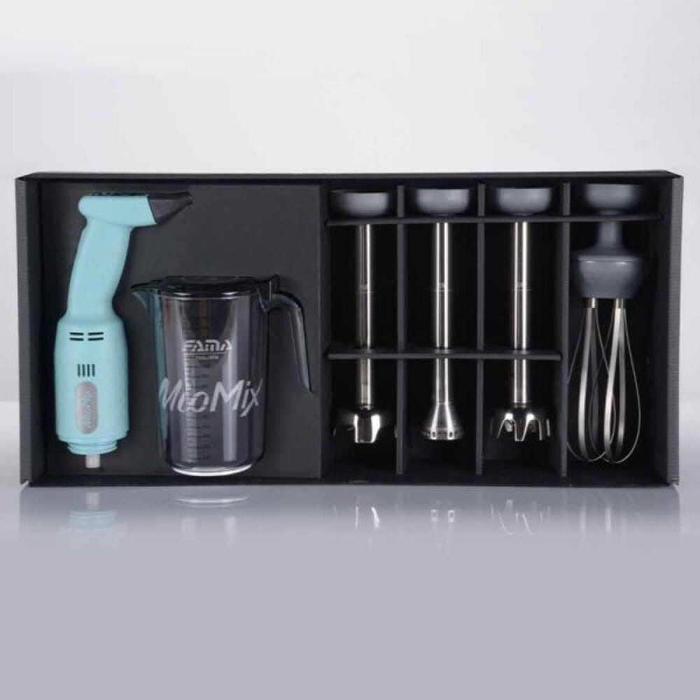 Fama MIOMIX.TOPCHEF Kit professionale FAMA MIOMIX.TOPCHEF – Mixer a immersione con mescolatore, omogeneizzatore, multifunzione, frusta, caraffa e supporto