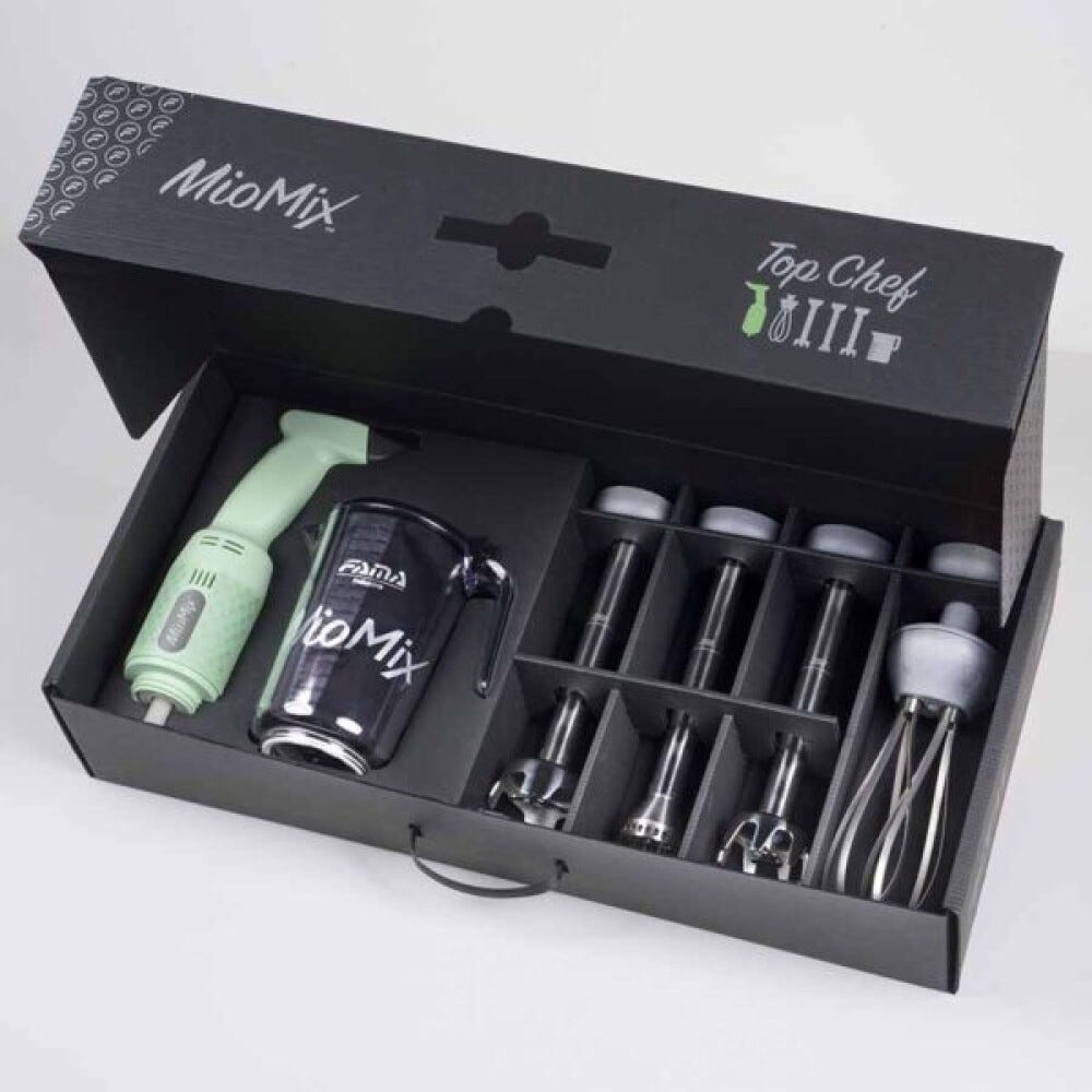 Fama MIOMIX.TOPCHEF Kit professionale FAMA MIOMIX.TOPCHEF – Mixer a immersione con mescolatore, omogeneizzatore, multifunzione, frusta, caraffa e supporto