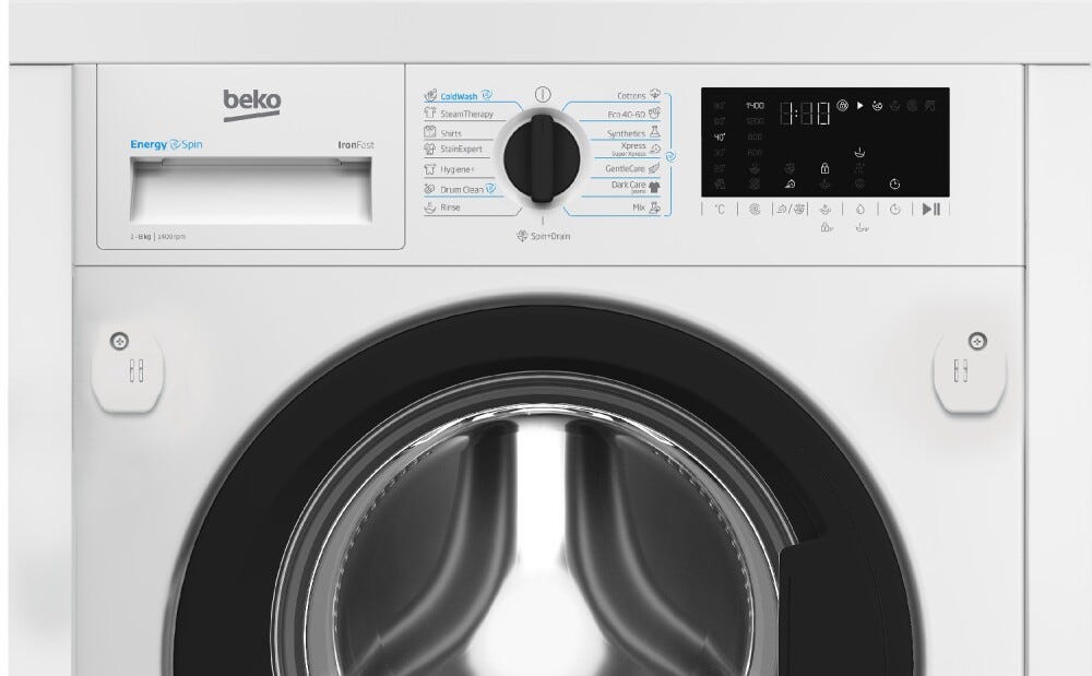 Beko B3WBT681415W Lavatrice da incasso, 60 cm, capacità 8 kg, bianco