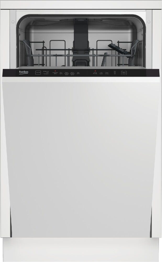 Beko DIS15Q20 Lavastoviglie slim da incasso integrata totale, 45 cm, 10 coperti