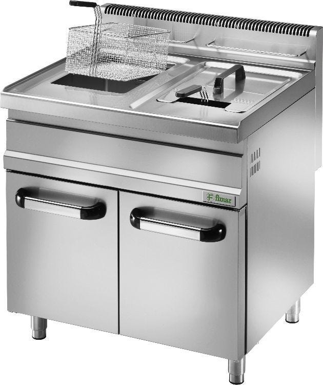 Fimar SFM20DM Friggitrice a gas con rubinetto e cestello grande - lt. 20 + 20