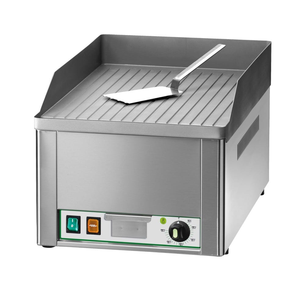 Fimar FRY1R Fry top singolo elettrico superficie rigata - inox