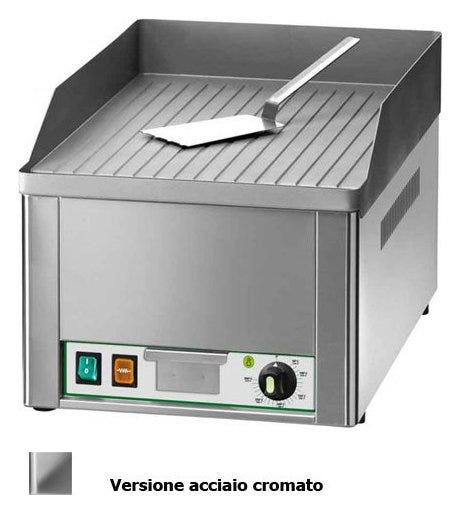 Fimar FRY1RC Fry top singolo rigato elettrico superficie rigata - inox cromato