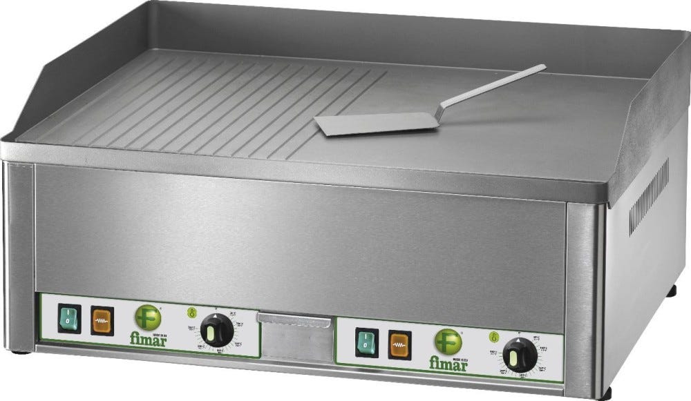Fimar FRY2LR Fry top elettrico doppio liscio e rigato - inox