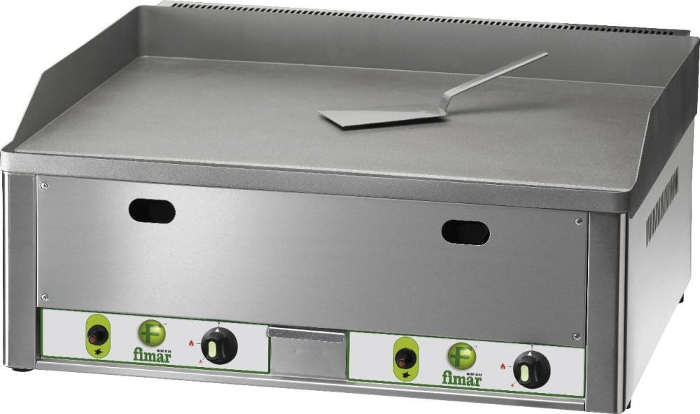 Fimar FRY2LM Fry top doppio a gas liscio - inox
