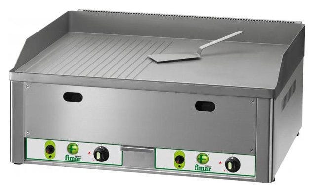 Fimar FRY2LRM Fry top doppio a gas liscio e rigato - inox