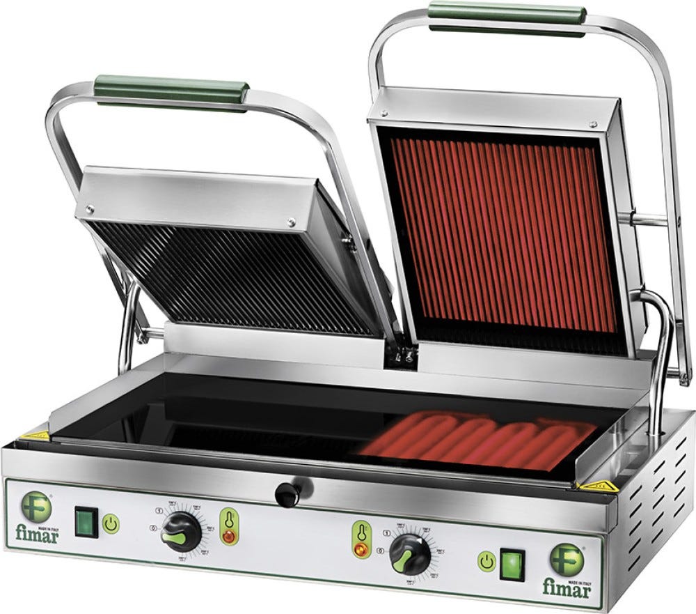 Fimar PV55LR Piastra elettrica doppia in vetroceramica - superficie rigata