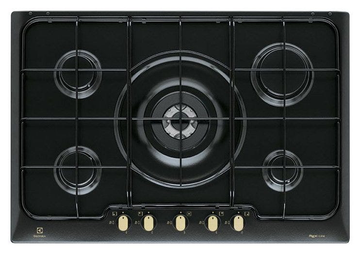 Electrolux PN750RUV RUSTICO Piano cottura cm. 75 - nero ghisa