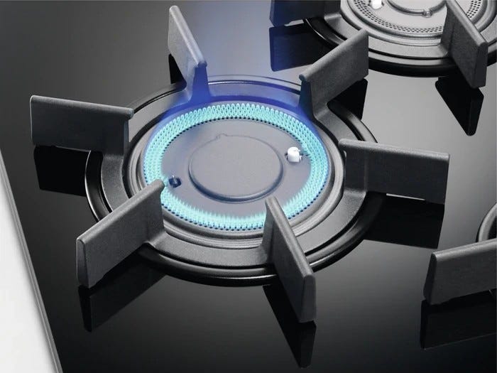 Electrolux PVF645UOB GAS ON GLASS VERTICALFLAME Piano cottura cm. 60 - cristallo bianco