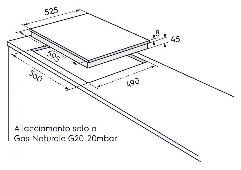 Electrolux PVF645UOB GAS ON GLASS VERTICALFLAME Piano cottura cm. 60 - cristallo bianco