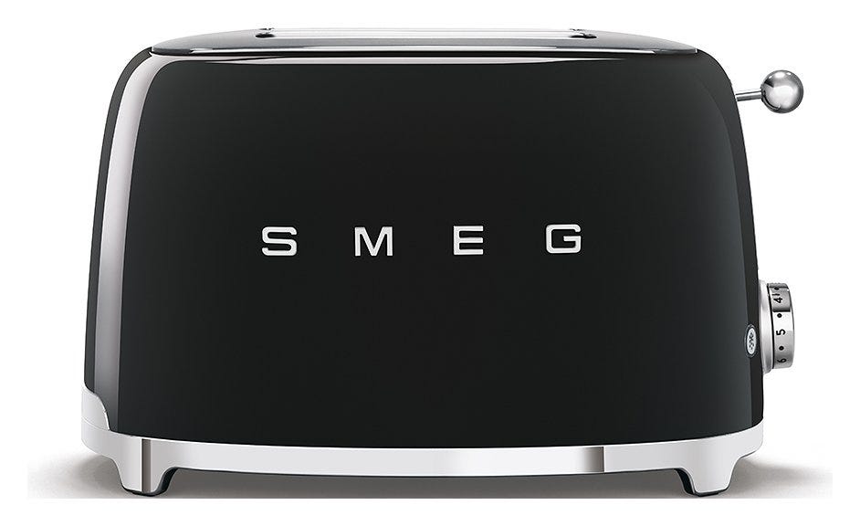 Smeg Selection TSF01BLEU 50's Style Tostapane 2x2 fette - nero lucido