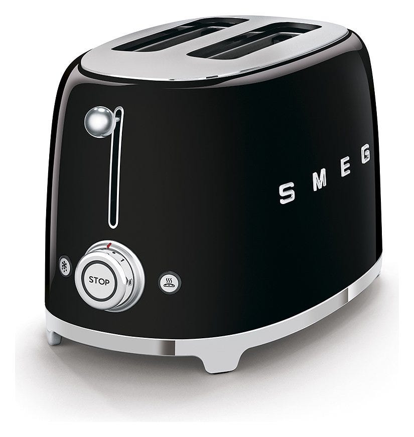 Smeg Selection TSF01BLEU 50's Style Tostapane 2x2 fette - nero lucido