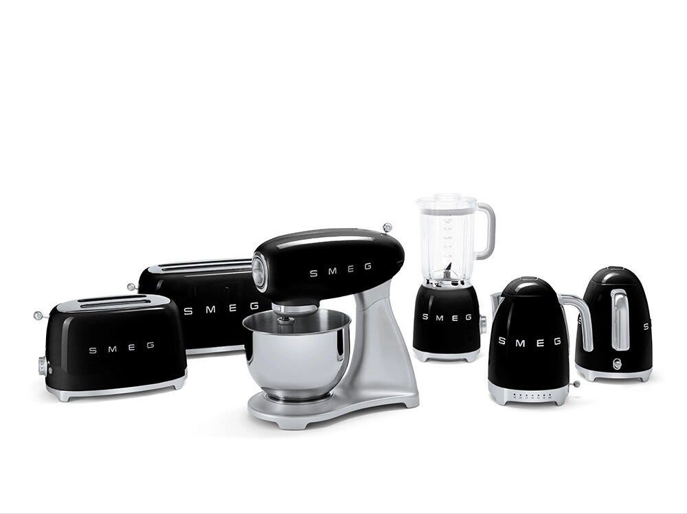 Smeg Selection TSF01BLEU 50's Style Tostapane 2x2 fette - nero lucido