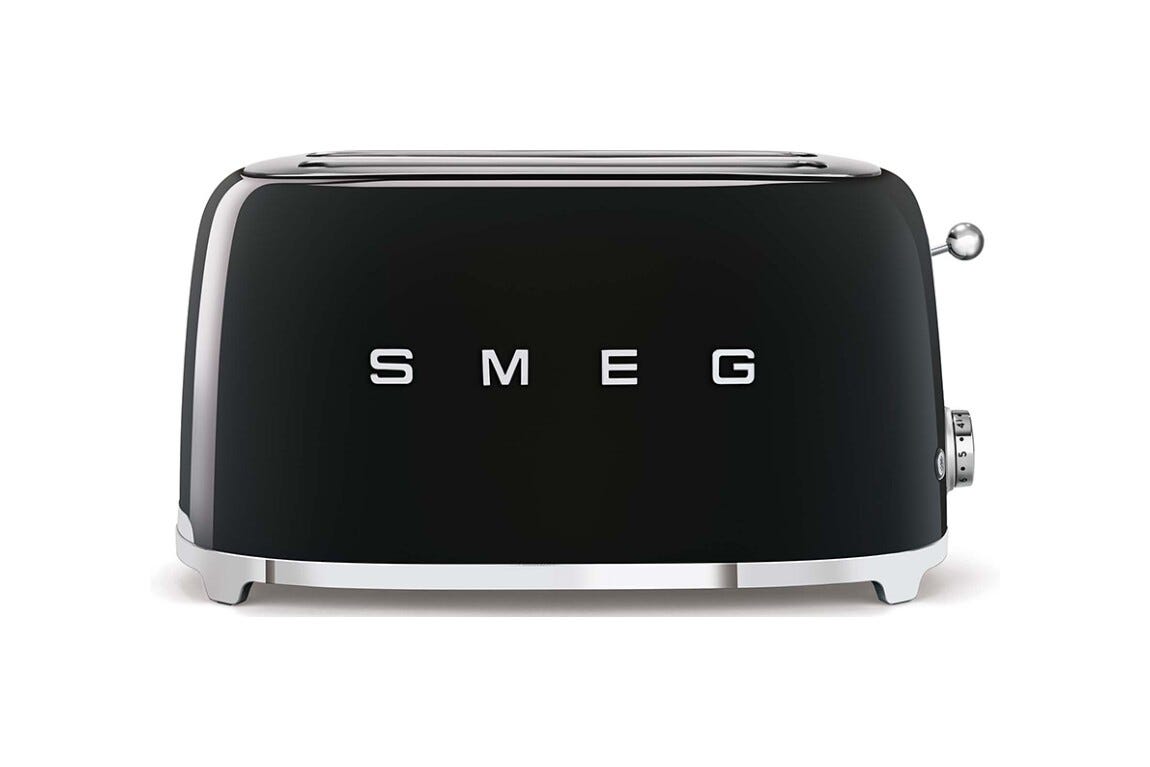 Smeg Selection TSF02BLEU 50's Style Tostapane 2x4 fette - nero Lucido