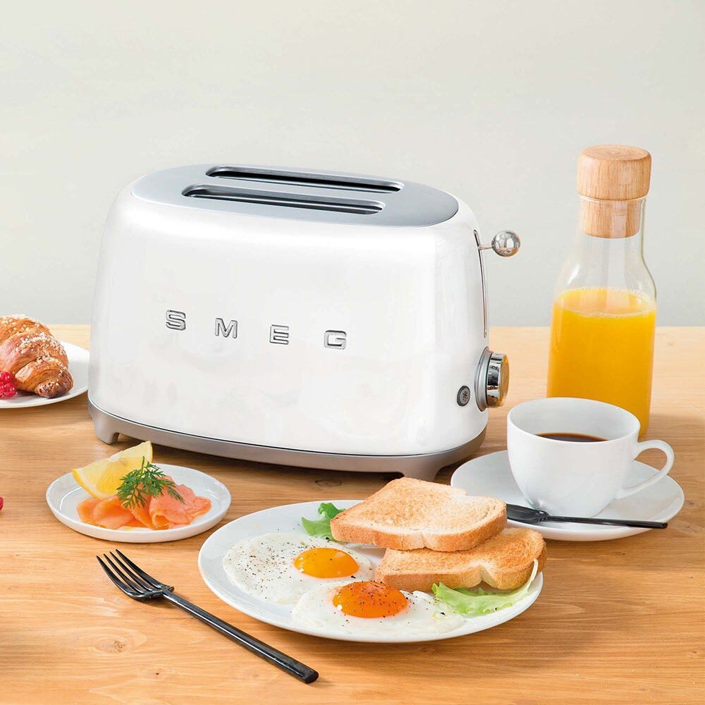 Smeg Selection TSF01WHEU 50's Style Tostapane 2x2 fette - bianco Lucido