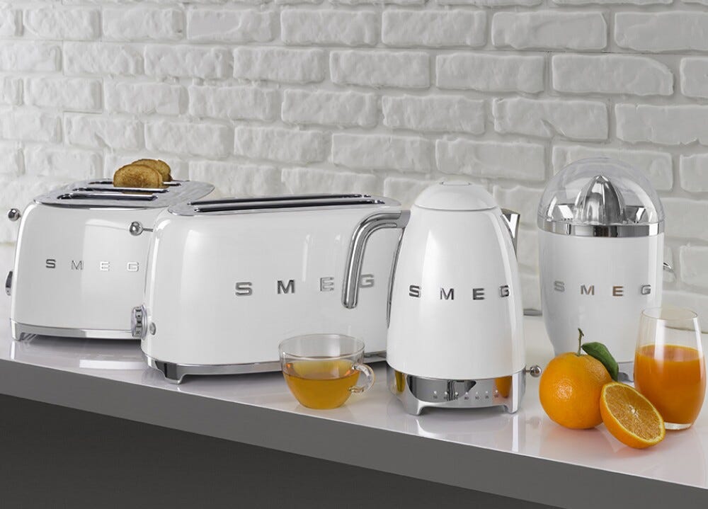 Smeg Selection TSF02WHEU 50's Style Tostapane 2x4 fette - bianco Lucido