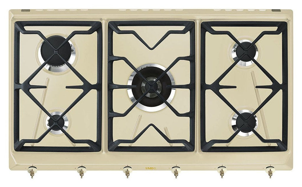 Smeg SRV896POGH COLONIALE Piano cottura cm. 90 - panna