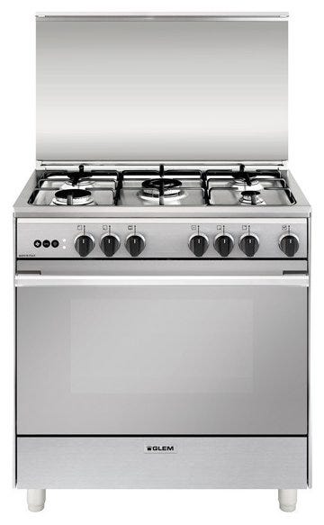 Glem U855VI UNICA Cucina da accosto cm. 80 x 50 - inox 5 fuochi - 1 forno a gas