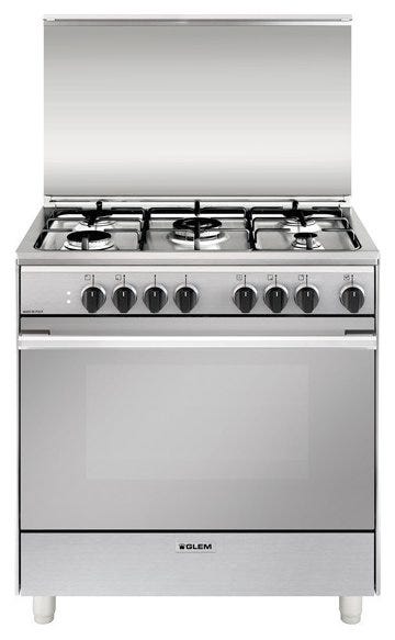 Glem U855MI6 UNICA Cucina da accosto cm. 80 x 50 - inox 5 fuochi - 1 forno elettrico