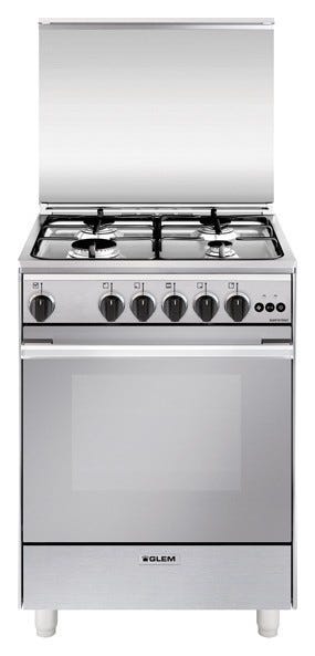 Glem U654VI UNICA Cucina da accosto cm. 60 x 50 - inox 4 fuochi - 1 forno a gas