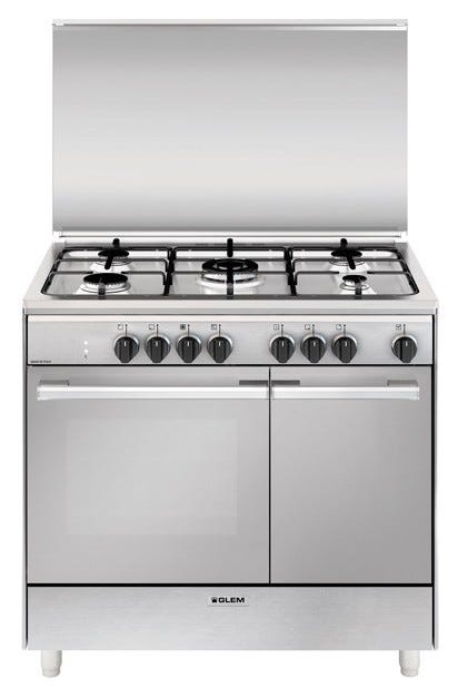 glem gas UR965MI UNICA Cucina da accosto cm. 90 x 60 - inox 5 fuochi - 1 forno elettrico - portabombola