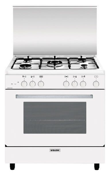 Glem A855GX ALPHA Cucina da accosto cm. 80 x 50 - bianco 5 fuochi - 1 forno a gas