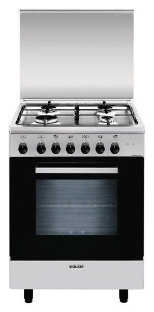 Glem A654MI6 ALPHA Cucina da accosto cm. 60 x 50 - inox 4 fuochi - 1 forno elettrico