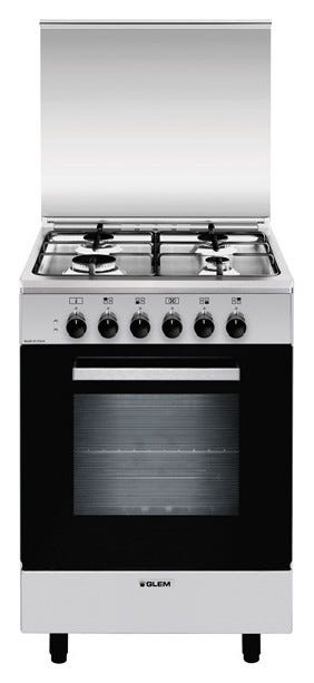 Glem A554MI6 ALPHA Cucina da accosto cm. 53 x 50 - inox 4 fuochi - 1 forno elettrico