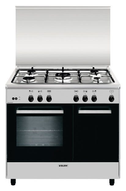 Glem AR965GI ALPHA Cucina da accosto cm. 90 x 60 - inox 5 fuochi - 1 forno a gas - portabombola