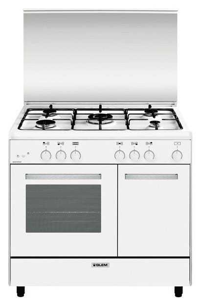 Glem AR965GX ALPHA Cucina da accosto cm. 90 x 60 - bianco 5 fuochi - 1 forno a gas - portabombola