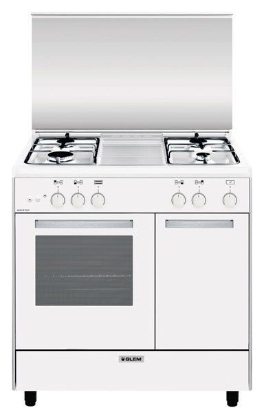 Glem AR854GX ALPHA Cucina da accosto cm. 80 x 50 - bianco 4 fuochi - 1 forno a gas - portabombola