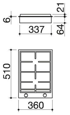 Barazza 1PBF2 B_FREE Piano cottura a gas - cm 36 - inox