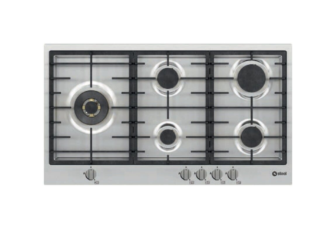 Steel GP9B-5 Genesi Piano cottura incasso cm. 90 - inox